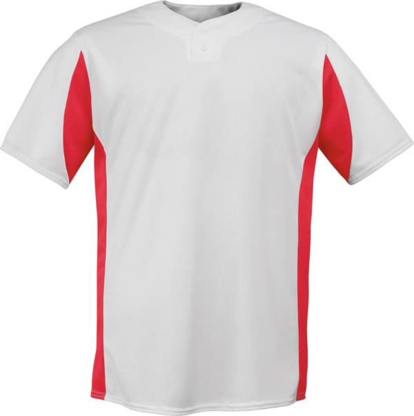 エボーシールド メンズ 野球 Tシャツ EvoShield Men's U201 2-Button Placket Pullover - White/Scarlet