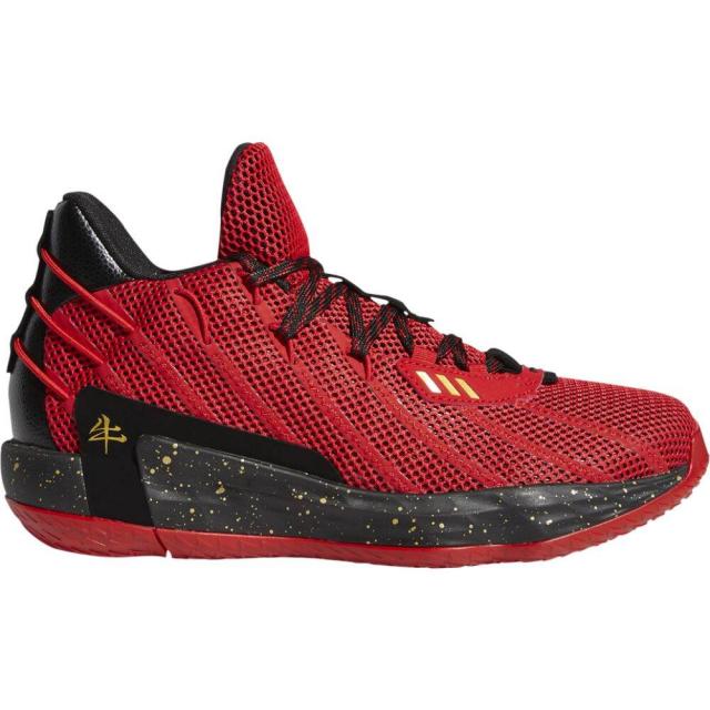アディダス メンズ バッシュ adidas Dame 7 - Scarlet/Gold llic/Core Black