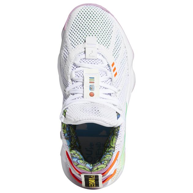 アディダス キッズ バッシュ adidas Dame 7 Buzz GS - White/Signal Green/Solar Red_3