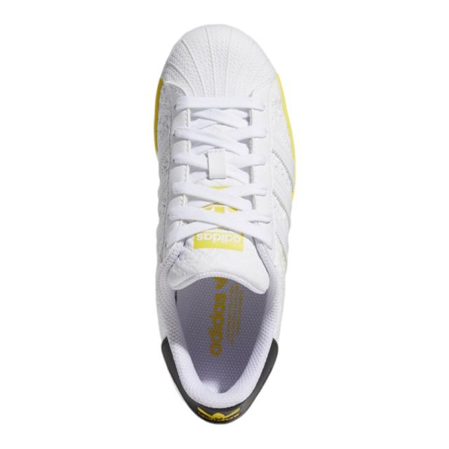 アディダス オリジナルス キッズ スニーカー スーパースター adidas Originals Superstar GS - White/Yellow/Black 白 ホワイト イエロー 靴 通学_4