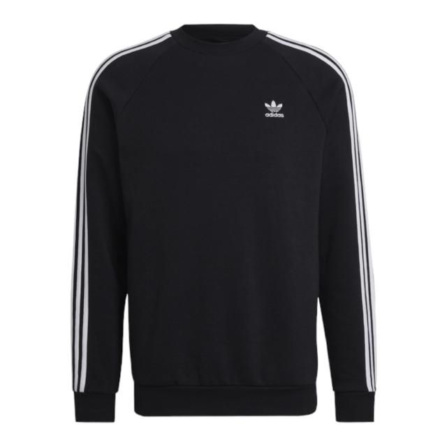 アディダス メンズ スウェットシャツ adidas 3-Stripes Crew - Black/White/Black アディダス オリジナルス メンズ スウェットシャツ adidas 3-Stripes