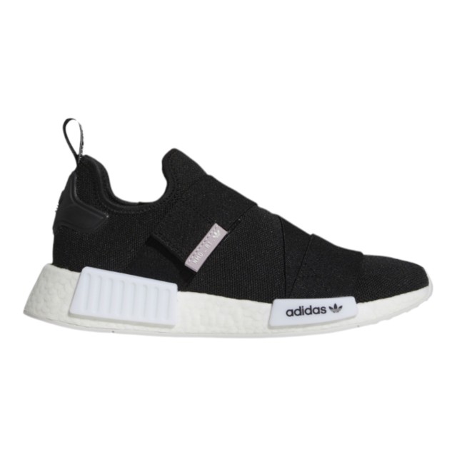 アディダス オリジナルス レディース スニーカー adidas Originals NMD R1 Laceless - Black/Black/White 白 ホワイト 黒 ブラック ウィ