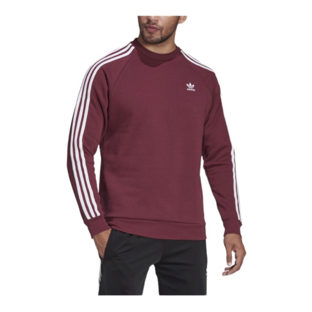 アディダス メンズ スウェットシャツ adidas 3-Stripes Crew - Red/Redの通販は