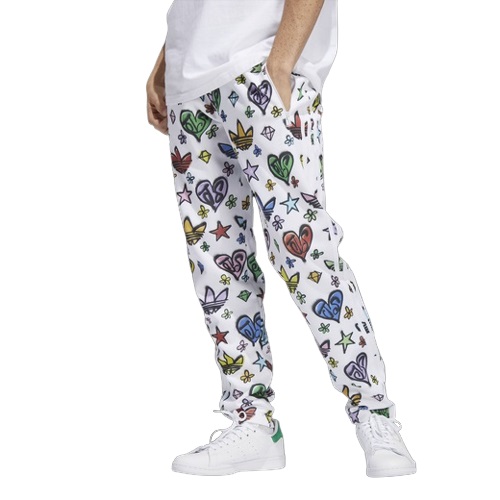 アディダス メンズ トラックパンツ adidas Fire Track Pants - White/Multi