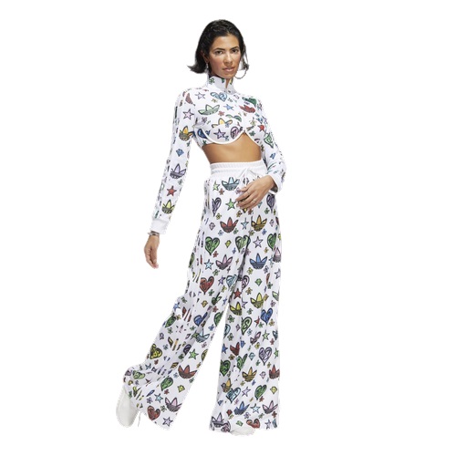 アディダス レディース トラックパンツ adidas Mono JS Wide Track Pants - White_4