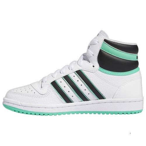 アディダス キッズ スニーカー adidas Top 10 GS - White/Black/Hi-Res Green_1