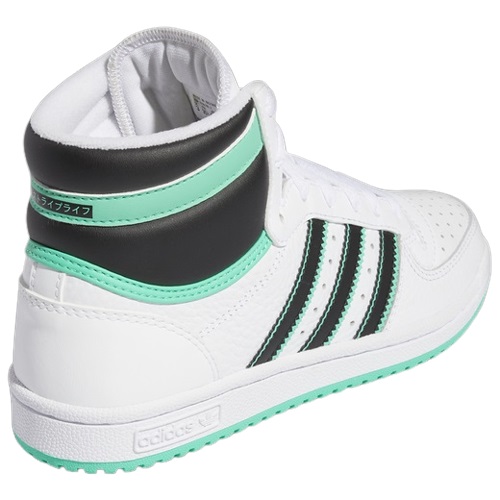 アディダス キッズ スニーカー adidas Top 10 GS - White/Black/Hi-Res Green_2