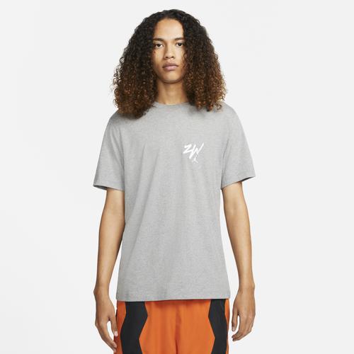 ジョーダン メンズ Tシャツ 半袖 Jordan Zion Short Sleeved T-Shirt - Grey/White