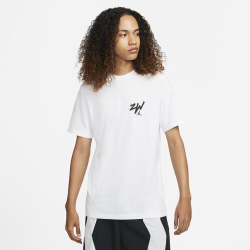 ジョーダン メンズ Tシャツ 半袖 Jordan Zion Short Sleeved T-Shirt - White/Black
