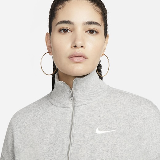 ナイキ レディース スウェットシャツ Nike Style Fleece Crop Quarter Zip - Gray_2
