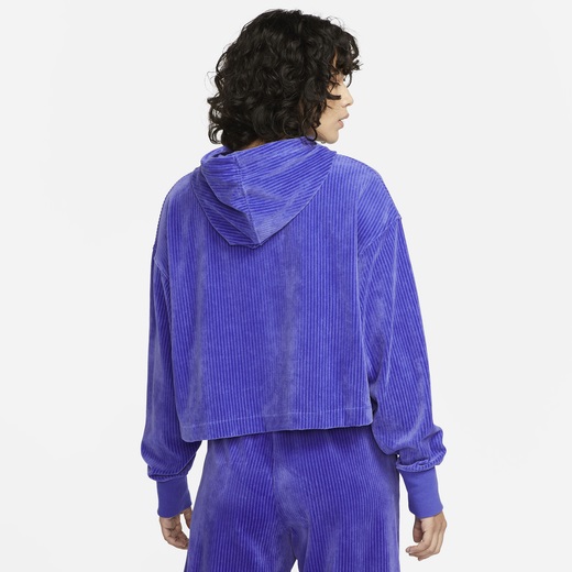 ナイキ レディース パーカー Nike NSW Velour Modern Crop Pullover - Lapis