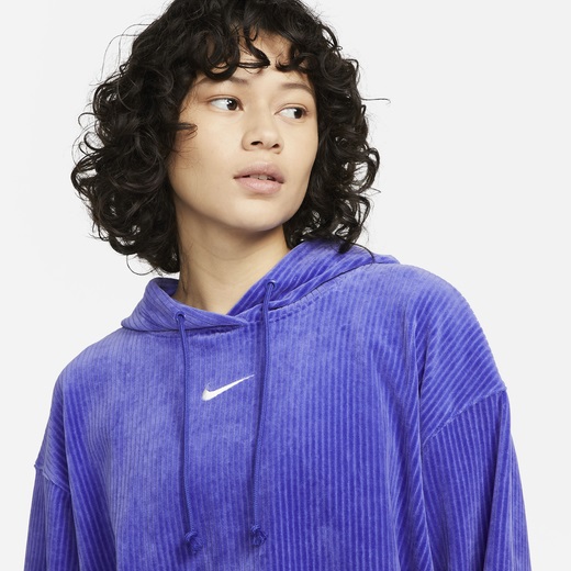 ナイキ レディース パーカー Nike NSW Velour Modern Crop Pullover - Lapis