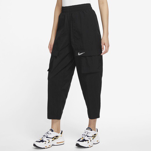 ナイキ レディース ウーブンパンツ Nike Swoosh Woven Mid Rise Pants - Black/White