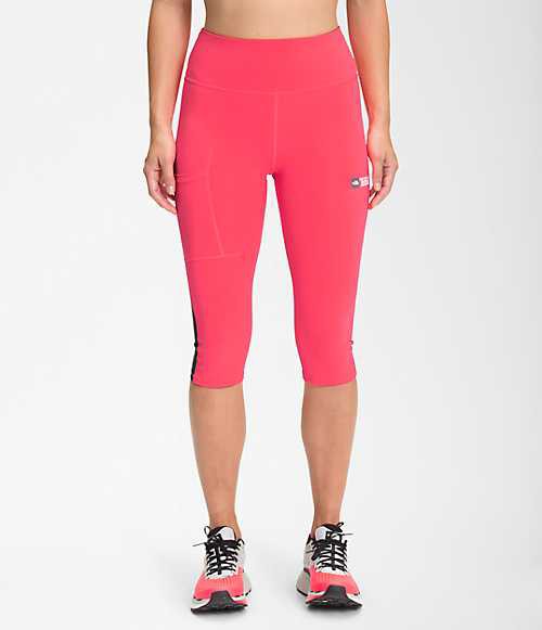 ノースフェイス レディース レギンス Women’s Movmynt Capri - Brilliant Coral/TNF Black