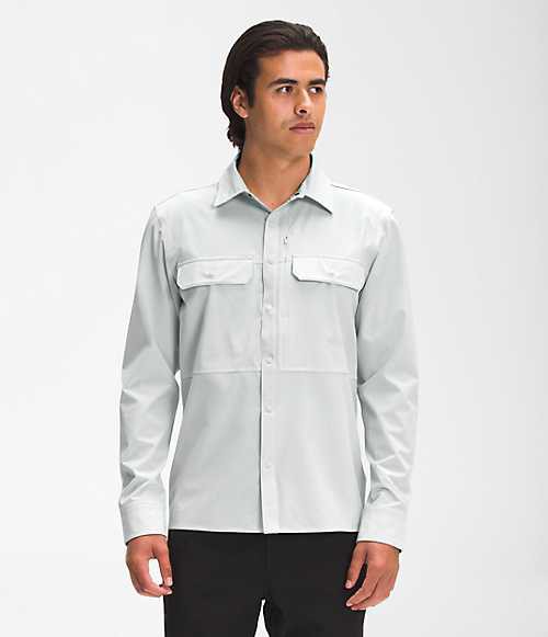 ノースフェイス メンズ カジュアルシャツ 長袖 The North Face Men’s Sniktau Long-Sleeve Sun Shirt - Tin Grey