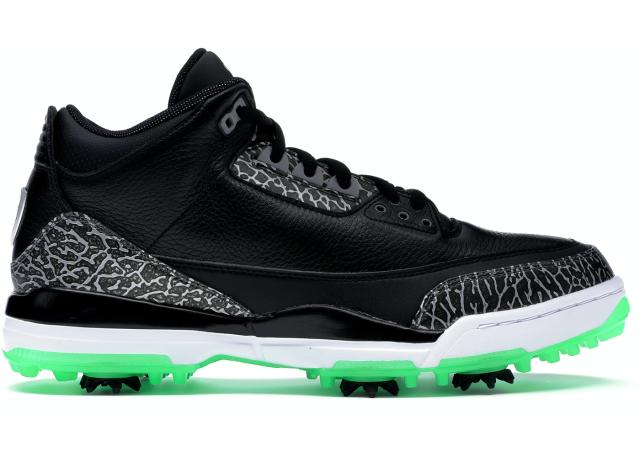 ジョーダン メンズ 28.0cm ゴルフシューズ Jordan 3 Retro Golf - Black Green Glow