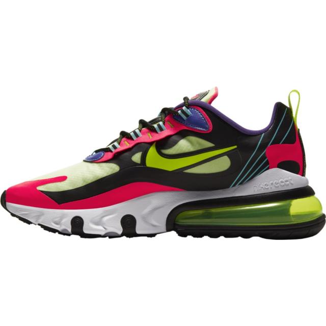 ナイキ メンズ エアマックス２７０ Nike Air Max 270 React スニーカー Black/Volt/Laser Crimson/Hyper Grape_1