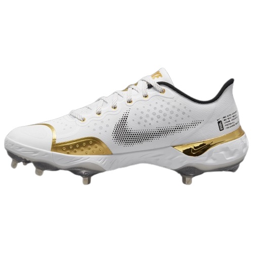 ナイキ メンズ 野球 スパイク Nike Alpha Huarache Elite 3 Low - White/Metallic Gold/Black_1