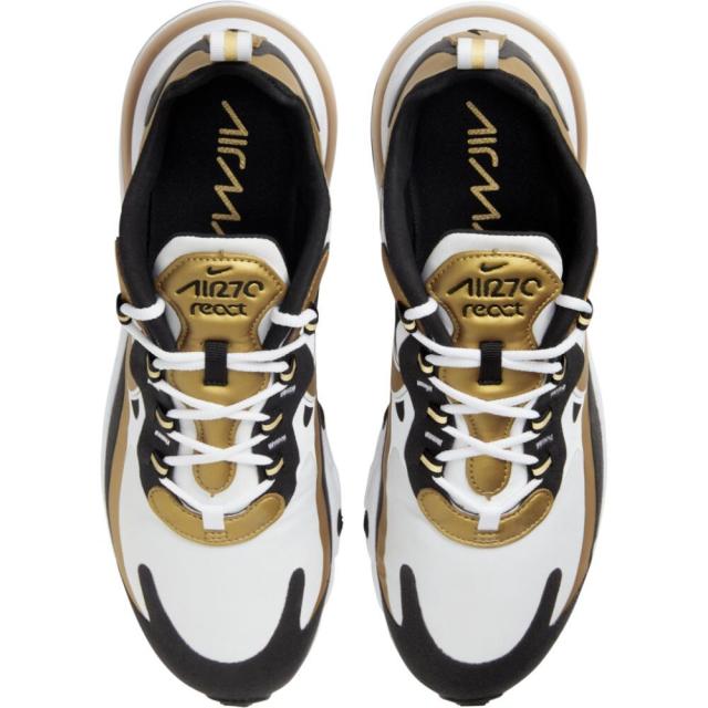 ナイキ メンズ エアマックス２７０ Nike Air Max 270 React スニーカー White/Metallic Gold/Black_3