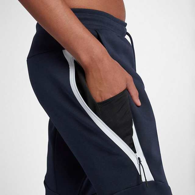 nike tech fleece jogger obsidian & white