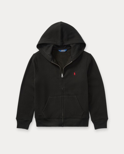 polo cotton blend fleece hoodie