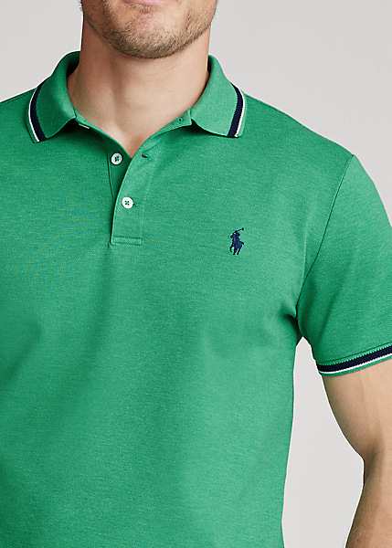 custom slim stretch mesh polo