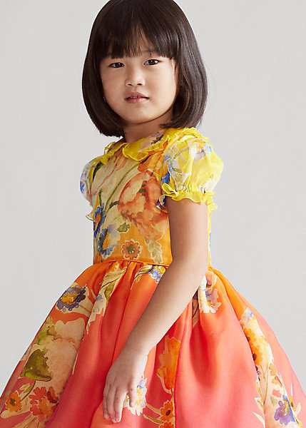 ポロ ラルフローレン 2 6x ガールズ キッズ Polo Ralph Lauren Floral Silk Organza Dress ワンピース Orange Multi 女の子の通販はau Pay マーケット Troishomme トロワオム