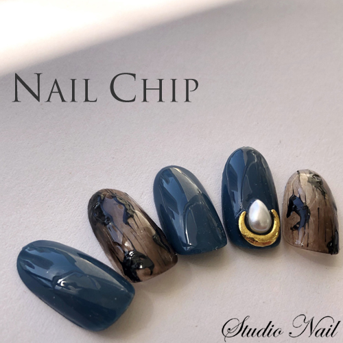 オーダー ジェルネイルチップ ブルー ニュアンスデザイン ネイルチップの通販はau Pay マーケット スタジオネイル