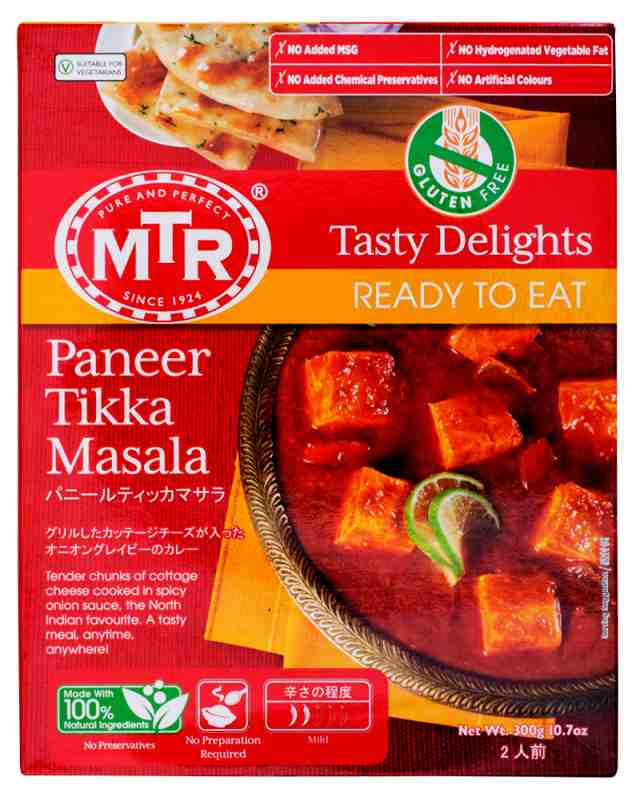 神戸スパイス　Masala　PAY　2人前　Curry　Paneer　1袋　レトルトカレーの通販はau　PAY　au　マーケット　マーケット－通販サイト　MTR　Tikka　パニールティッカマサラカレー　300g