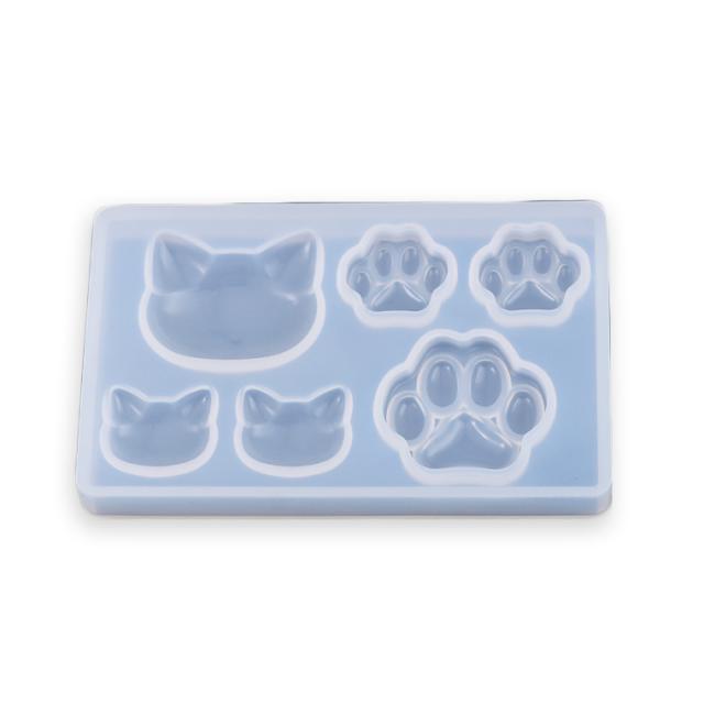 約 76mm×48mm 1個入 シリコンモールド 猫と肉球 セット[メール便可]の 
