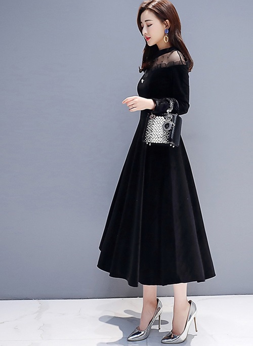 パーティードレス ベロア ベロア ワンピース 結婚式 お呼ばれドレス 冬 秋冬 代 30代 40代 パーティードレス 結婚式 冬 長袖 ひざ丈 ロの通販はau Pay マーケット ふくふくの木