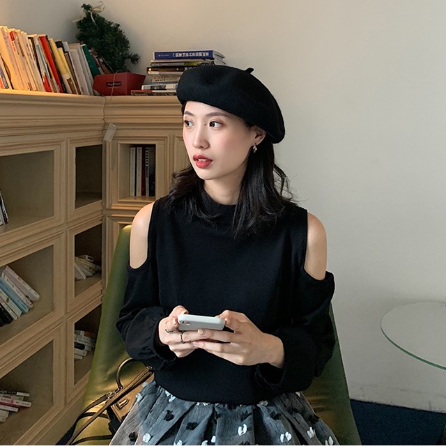 韓国 ファッション レディース トップス セクシー カジュアル ニット トップス 韓国 ファッション レディース 春 肩出しニット 肩出しトの通販はau Wowma ふくふくの木