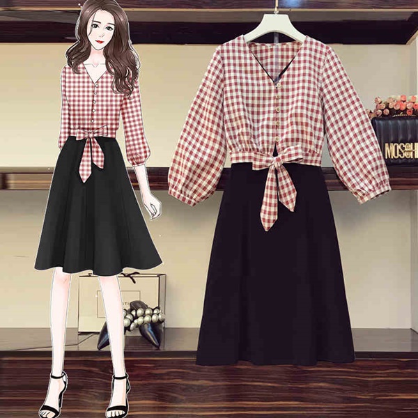 コーディネートセット レディース 夏服 女性 韓国 セットアップ シャツ ｖネック 七分袖 ギンガムチェック カジュアル お出かけ フレアの通販はau Pay マーケット ふくふくの木