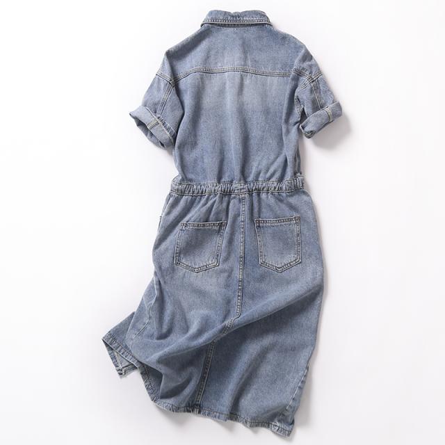 デニムワンピース デニムワンピ マキシ丈ワンピース マキシワンピ マキシ ロングワンピース ロングワンピ ワンピース デニム ひざ下丈 襟の通販はau Pay マーケット ふくふくの木