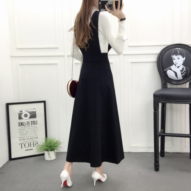 ロング ジャンパースカート Aライン ミモレ丈 ロング丈 レトロ 秋冬 大人 フェミニン セクシー 無地の通販はau Pay マーケット ふくふくの木