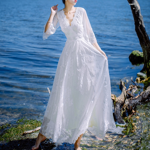 白レース ワンピース レース ワンピース 白 リゾートワンピース リゾート ワンピース ハワイ 沖縄リゾートワンピース 夏ワンピース レデの通販はau Pay マーケット ふくふくの木