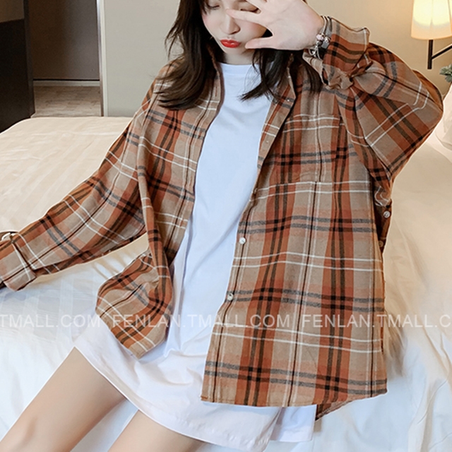 韓国 ファッション チェックシャツ レディース チェック柄 オーバーサイズ シャツ オーバーサイズ レディース レトロ柄シャツ 秋冬 秋 レの通販はau Pay マーケット ふくふくの木