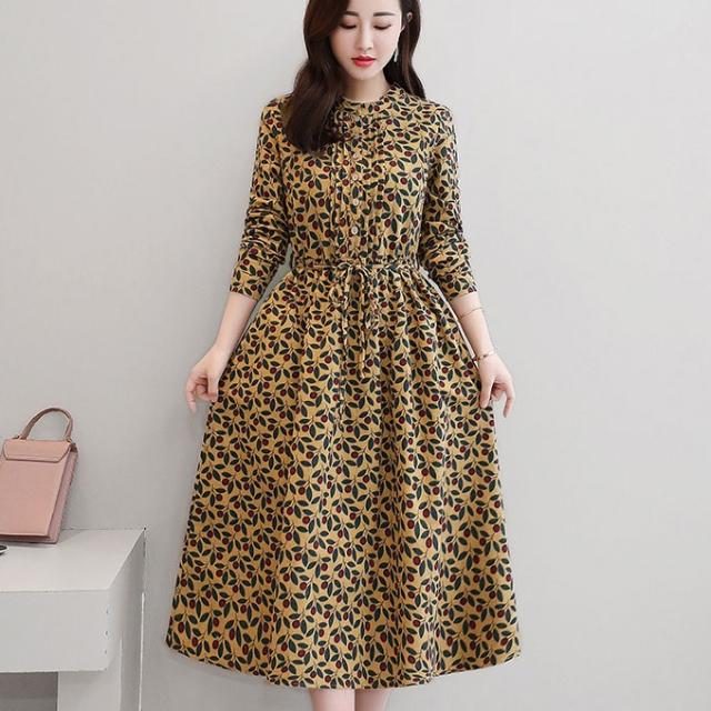 レトロ 花柄 ワンピース ワンピース 秋冬 花柄 ワンピース 花柄 ワンピース 花柄のワンピース 黒ワンピース 黒のワンピース 黒いワンピーの通販はau Pay マーケット ふくふくの木