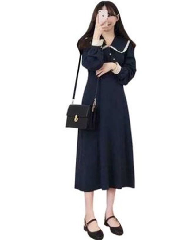 ロングワンピース 秋冬 森ガール ワンピース レトロ ワンピース 英国風 英国風ワンピース 秋冬 襟付き ワンピース レース 無地 ロング丈 の通販はau Pay マーケット ふくふくの木