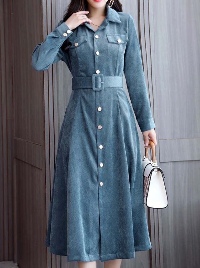 ロングワンピース 冬 コーデュロイ ワンピース 秋冬 ワンピース ワンピース 秋冬 ロングワンピース 長袖 韓国 ファッション ワンピース の通販はau Pay マーケット ふくふくの木