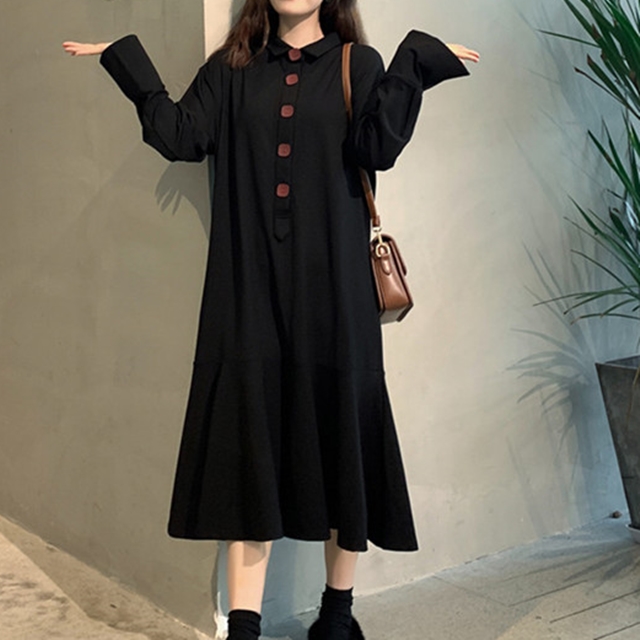 ロングワンピース 冬 ロングワンピース 長袖 長袖ロングワンピース ワンピース 黒 黒ワンピース 黒 ワンピース 長袖 ワンピース ロング の通販はau Pay マーケット ふくふくの木