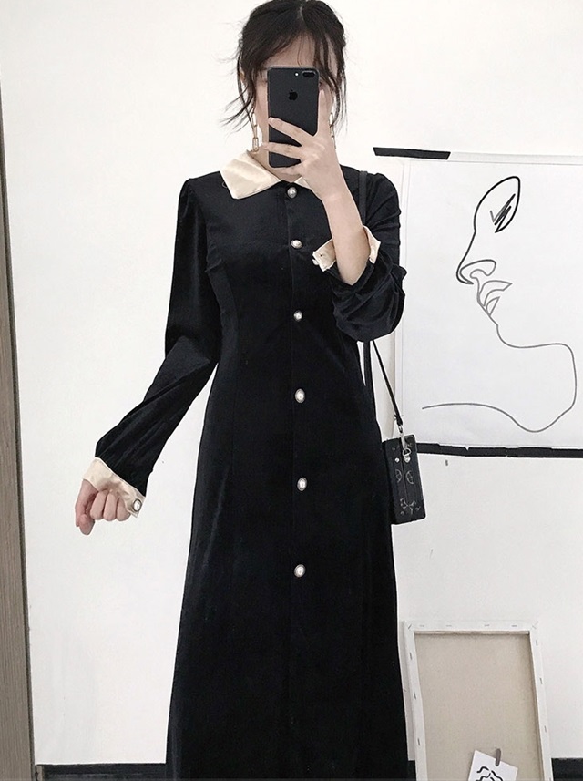 ワンピース 冬 秋 ロング 長袖 ロングワンピース 秋冬 冬 長袖 ベロア ワンピース 英国風 かっこいいワンピース 可愛い ワンピース ベルの通販はau Pay マーケット ふくふくの木