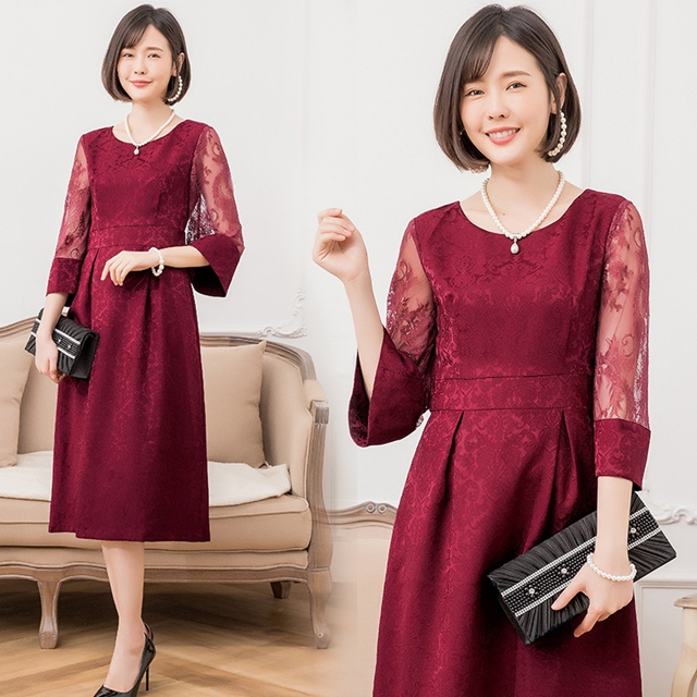 パーティドレス 結婚式 お呼ばれドレス ロング丈 長袖 袖あり グレーブラック ワインレッド ダークブルー ラウンドネック 大人可愛い 春 の通販はau Pay マーケット ふくふくの木