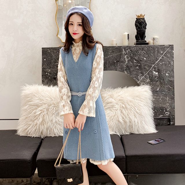 総レース ワンピース レース 黒 白 パーティー トップス 透け感 シースルー 秋冬 ガーリー 大人可愛い レトロ 重ね着風の通販はau Pay マーケット ふくふくの木