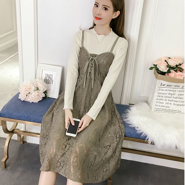 総レース ワンピース 黒レース 白 パーティー トップス 透け感 シースルー 秋冬 ニット 編み上げ 大人可愛い きれいめの通販はau Pay マーケット ふくふくの木