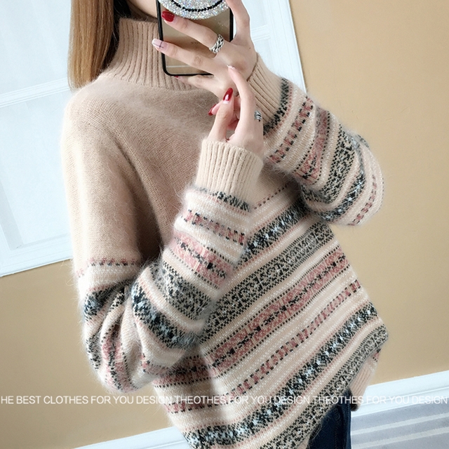 レディース ノルディック柄ニット ニットセーター レディース ニット セーター トップス ゆったり ボトルネック あったか 秋冬の通販はau Pay マーケット ふくふくの木