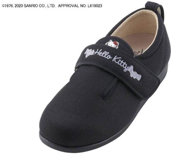 介護シューズ　ダブルマジック3　3E　ハローキティ　黒　Lサイズ　両足　ウェルファン　靴 室内外兼用 歩行 かわいいの通販は 6,903円