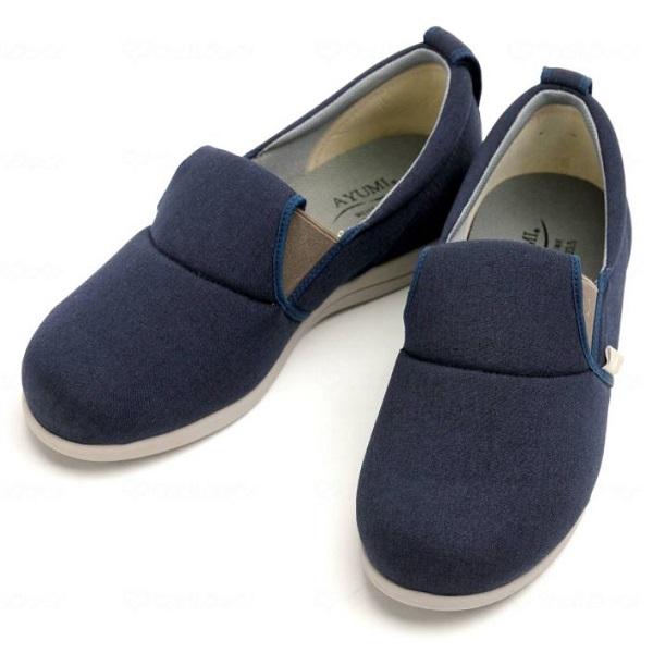 介護シューズ　ゆったり簡単スリップオン　7053　5E　ネイビー　4Lサイズ　あゆみ　徳武産業　室内履き 靴 ルームシューズ 6,074円