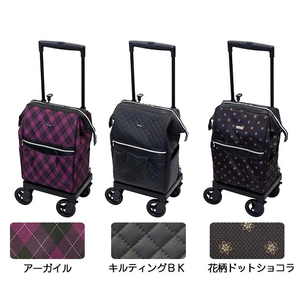 メロディ　スムーズグランデ　キルティングBK　島製作所　横押しカート 4輪キャスター ショッピングカート_2