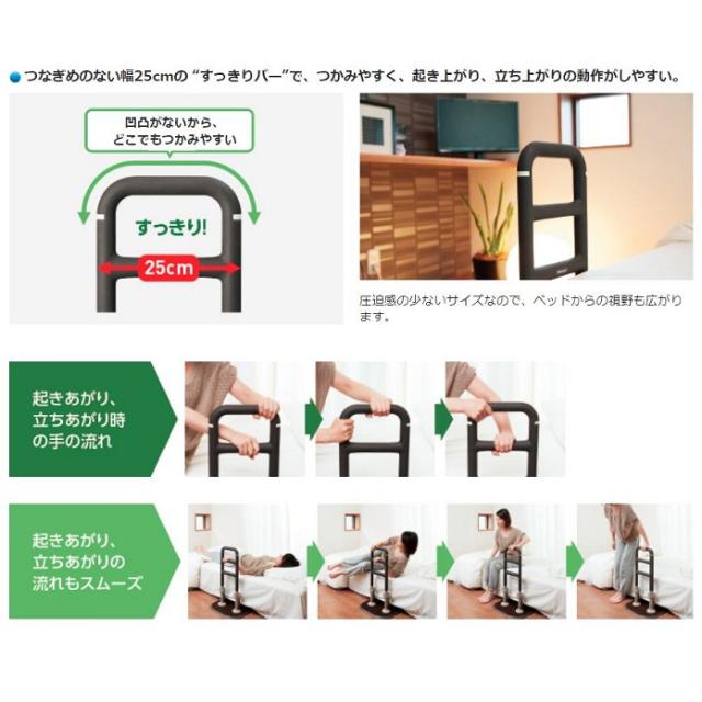 凹凸が無くつかみやすい、すっきり手すり　クリンディ　 PN-L80501　パナソニック エイジフリー　介護　歩行　手すり　住宅改修